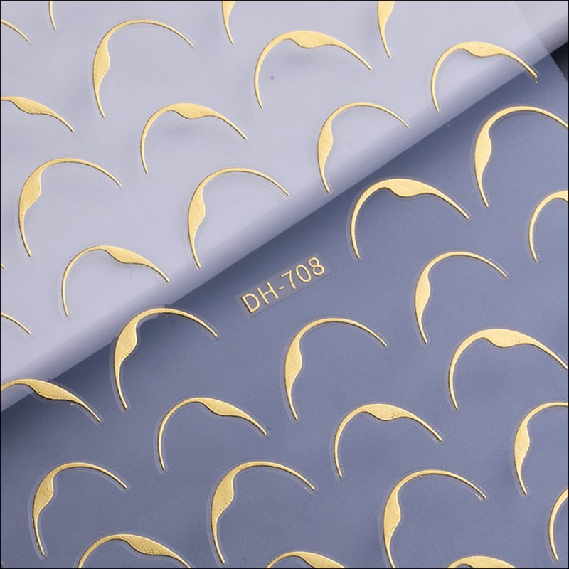 Gold Smile Nail Stickers