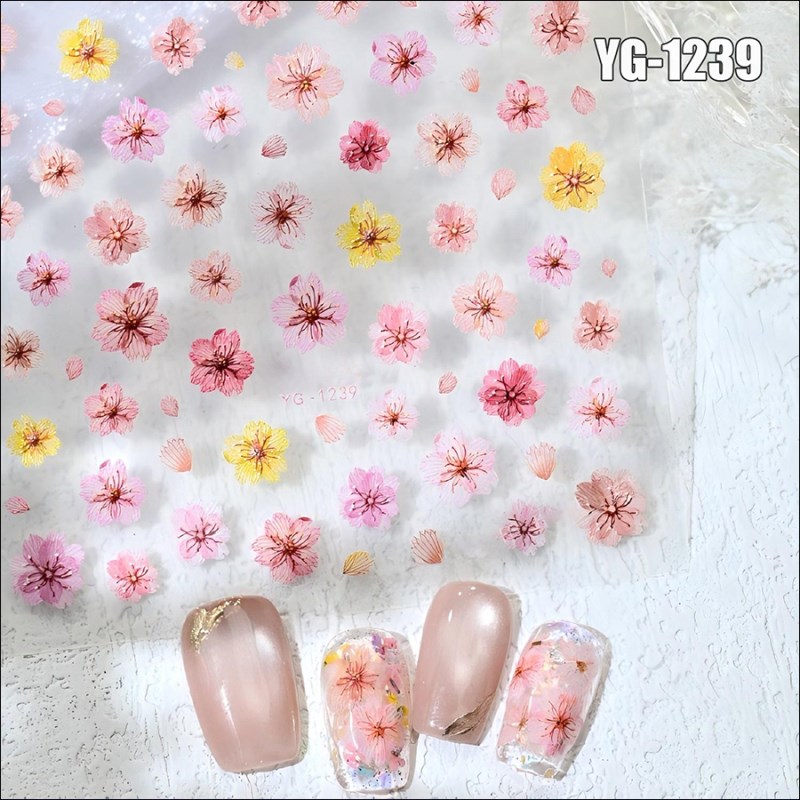 Dried Flower Nail Stickers