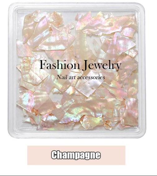 Iridescent Shell Flakes Champagne