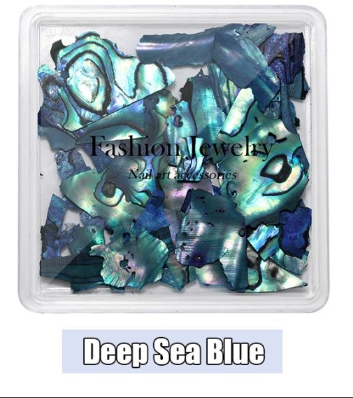 Iridescent Shell Flakes Deep Sea Blue