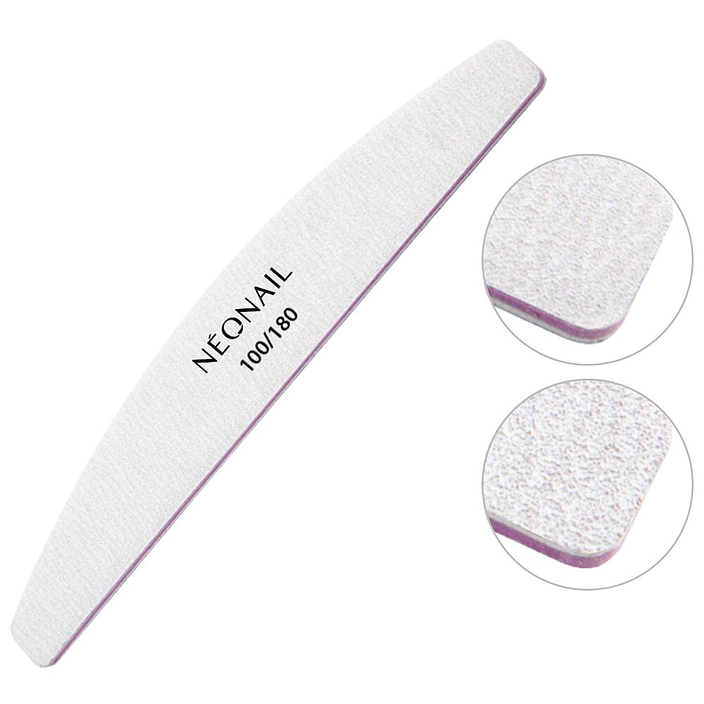 Nail File Grey Arc 100/180 Half Moon