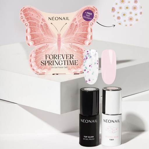 [N11630] Forever Springtime (Revital Base Fiber - Rosy Blush + Top Glow - Sprinkles On Top + Stickers) 3pcs