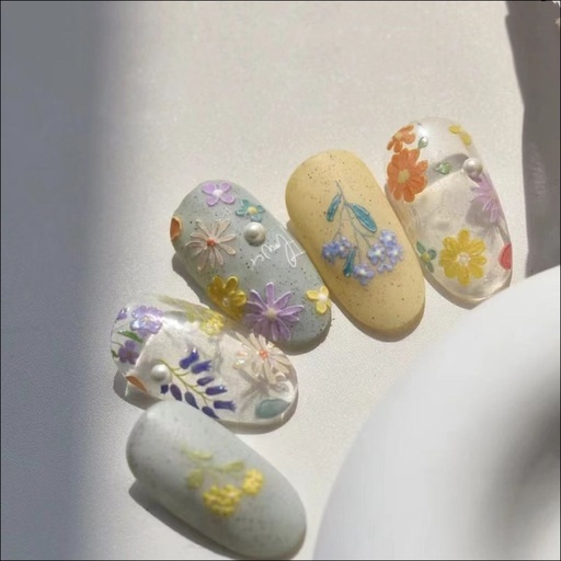 [ST89] 5D Relief Spring Wildflower Nail Stickers