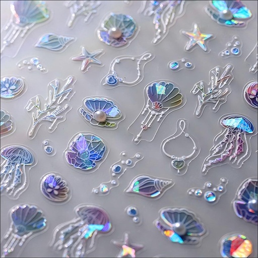 [ST92] 5D Relief Shell Nail Stickers