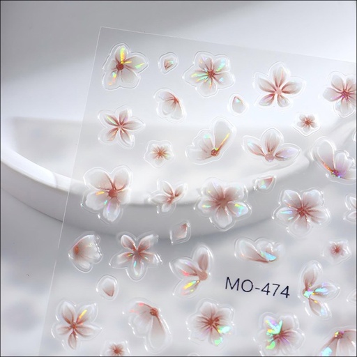 [ST91] 3D Relief Japanese Ice Flower Nail Stickers