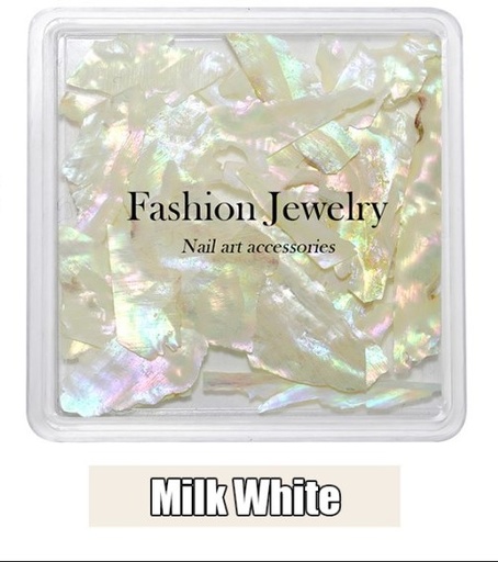[NF05] Iridescent Shell Flakes Milk White