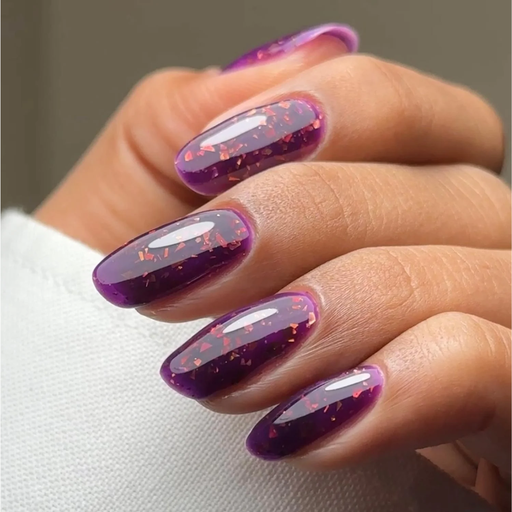 [TW424] Gel Colour DARK AMETHYST 18ml (Foil Flake Gel)